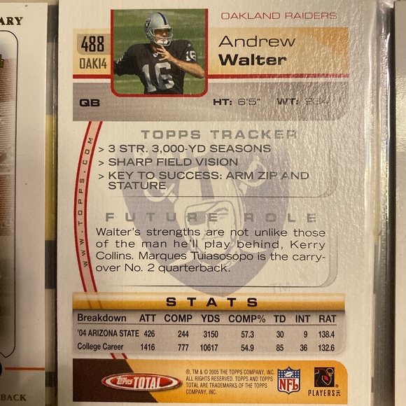 (2) ANDREW WALTER ROOKIE CARDS - Picture 4 of 4